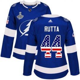Adidas Tampa Bay Lightning #44 Jan Rutta Blue Home Authentic USA Flag Womens 2020 Stanley Cup Champions Stitched NHL Jersey