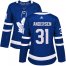 Adidas Toronto Maple Leafs #31 Frederik Andersen Blue Home Authentic Womens Stitched NHL Jersey