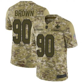 Nike New Orleans Saints #90 Malcom Brown Camo Mens Stitched NFL Limited 2018 Salute To Service Jersey