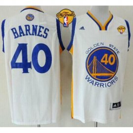 Warriors #40 Harrison Barnes White The Finals Patch Stitched Revolution 30 NBA Jersey