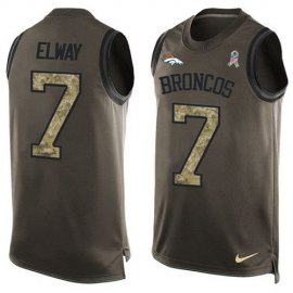 Nike Denver Broncos #7 John Elway Green Mens Stitched NFL Limited Salute To Service Tank Top Jersey