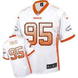 Nike Denver Broncos #95 Derek Wolfe White Mens Stitched NFL Elite Drift Fashion Jersey