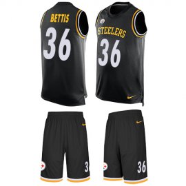 Nike Pittsburgh Steelers #36 Jerome Bettis Black Team Color Mens Stitched NFL Limited Tank Top Suit Jersey