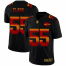 Kansas City Chiefs #55 Frank Clark Mens Black Nike Red Orange Stripe Vapor Limited NFL Jersey