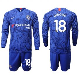 Chelsea #18 Giroud Home Long Sleeves Soccer Club Jersey