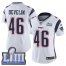 Nike New England Patriots #46 James Develin White Super Bowl LIII Bound Womens Stitched NFL Vapor Untouchable Limited Jersey