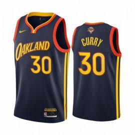 Nike Golden State Warriors #30 Stephen Curry Navy Swingman Womens 2022 NBA Finals City Edition Jersey Womens