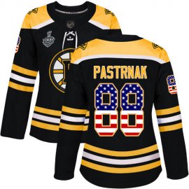 Adidas Boston Bruins #88 David Pastrnak Black Home Authentic USA Flag Stanley Cup Final Bound Womens Stitched NHL Jersey