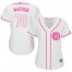 Chicago Cubs #70 Joe Maddon White/Pink Fashion Womens Stitched MLB Jersey