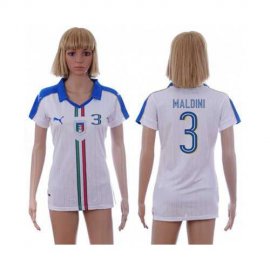 Womens Italy #3 Maldini Away Soccer Country Jersey