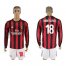 AC Milan #18 Montolivo Home Long Sleeves Soccer Club Jersey