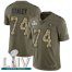 Nike San Francisco 49ers #74 Joe Staley Olive/Camo Super Bowl LIV 2020 Mens Stitched NFL Limited 2017 Salute To Service Jersey