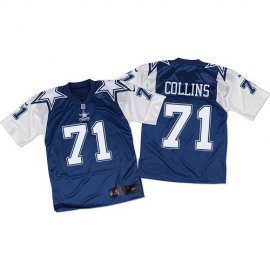 Nike Dallas Cowboys #71 Lael Collins Navy Blue/White Throwback Mens Stitched NFL Elite Jersey