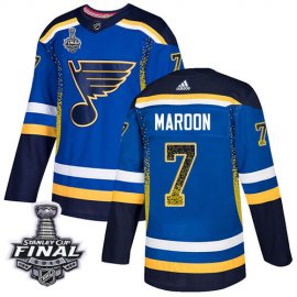 Adidas St. Louis Blues #7 Patrick Maroon Blue Home Authentic Drift Fashion 2019 Stanley Cup Final Stitched NHL Jersey