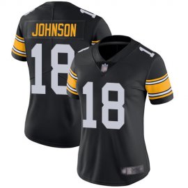 Nike Pittsburgh Steelers #18 Diontae Johnson Black Alternate Womens Stitched NFL Vapor Untouchable Limited Jersey