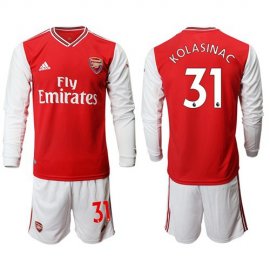 Arsenal #31 Kolasinac Red Home Long Sleeves Soccer Club Jersey
