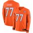 Mens Denver Broncos #77 Sam Jones Orange Team Color Mens Stitched NFL Limited Therma Long Sleeve Jersey