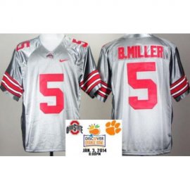 Ohio State Buckeyes 5 Braxton Miller Grey College Football NCAA Jerseys 2014 Discover Orange Bowl Game Patch