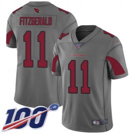 Nike Arizona Cardinals #11 Larry Fitzgerald Silver Mens Stitched NFL Limited Inverted Legend 100th Season Jersey
