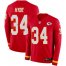 Nike Kansas City Chiefs #34 Carlos Hyde Red Team Color Mens Stitched NFL Limited Therma Long Sleeve Jersey