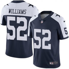Nike Dallas Cowboys #52 Connor Williams Navy Blue Thanksgiving Mens Stitched NFL Vapor Untouchable Limited Throwback Jersey