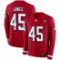 Nike Atlanta Falcons #45 Deion Jones Red Team Color Mens Stitched NFL Limited Therma Long Sleeve Jersey