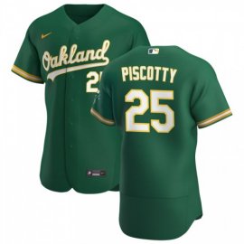 Oakland Athletics #25 Stephen Piscotty Mens Nike Kelly Green Alternate 2020 Authentic Player MLB Jersey