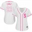 Seattle Mariners #23 Nelson Cruz White/Pink Fashion Womens Stitched MLB Jersey