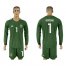 Argentina #1 Romero Army Green Long Sleeves Goalkeeper Soccer Country Jersey