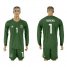 Argentina #1 Romero Army Green Long Sleeves Goalkeeper Soccer Country Jersey