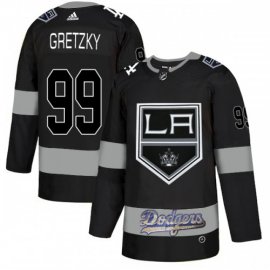 Adidas Los Angeles Kings X Dodgers #99 Wayne Gretzky Black Authentic City Joint Name Stitched NHL Jersey