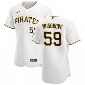 Pittsburgh Pirates #59 Joe Musgrove Mens Nike White Home 2020 Authentic Player MLB Jersey