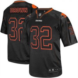 Nike Cleveland Browns #32 Jim Brown Lights Out Black Mens Stitched NFL Elite Jersey