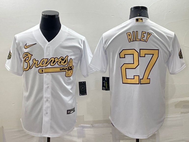 Braves 27 Austin Riley White Nike 2022 MLB All Star Cool Base Jerseys Braves 27 Austin Riley White Nike 2022 MLB All Star Cool Base Jerseys