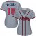 Atlanta Braves #16 Brian McCann Grey Road Womens Stitched MLB Jersey