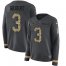 Nike Dallas Cowboys #3 Garrett Gilbert Anthracite Salute to Service Womens Stitched NFL Limited Therma Long Sleeve Jersey