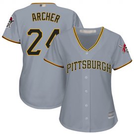 Pittsburgh Pirates #24 Chris Archer Grey Road Womens Stitched MLB Jersey