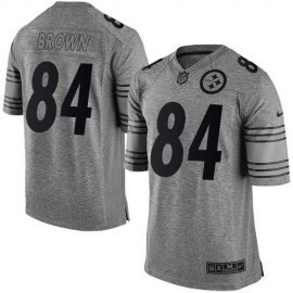 Nike Pittsburgh Steelers #84 Antonio Brown Gray Mens Stitched NFL Limited Gridiron Gray Jersey