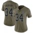 Nike Las Vegas Raiders #34 Bo Jackson Olive Womens Stitched NFL Limited 2017 Salute to Service Jersey