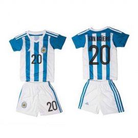 Argentina #20 Kun Aguero Home Kid Soccer Country Jersey