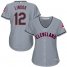 Cleveland Indians #12 Francisco Lindor Grey Womens Road Stitched MLB Jersey