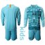 Paris Saint Germain Blank Light Blue Goalkeeper Long Sleeves Kid Soccer Club Jersey