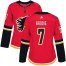 Adidas Calgary Flames #7 TJ Brodie Red Home Authentic Womens Stitched NHL Jersey
