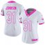 Nike Houston Texans #31 David Johnson White/Pink Womens Stitched NFL Limited Rush Fashion Jersey