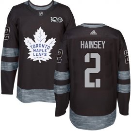 Adidas Toronto Maple Leafs #2 Ron Hainsey Black 1917-2017 100th Anniversary Stitched NHL Jersey