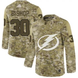 Adidas Tampa Bay Lightning #30 Ben Bishop Camo Authentic Stitched NHL Jersey