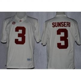 Alabama Crimson Tide 3 Vinnie Sunseri White Limited College Football NCAA Jerseys
