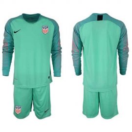 USA Blank Green Long Sleeves Goalkeeper Soccer Country Jersey