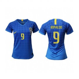 Womens Brazil #9 Ronaldo Away Soccer Country Jersey