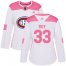 Adidas Montreal Canadiens #33 Patrick Roy White/Pink Authentic Fashion Womens Stitched NHL Jersey